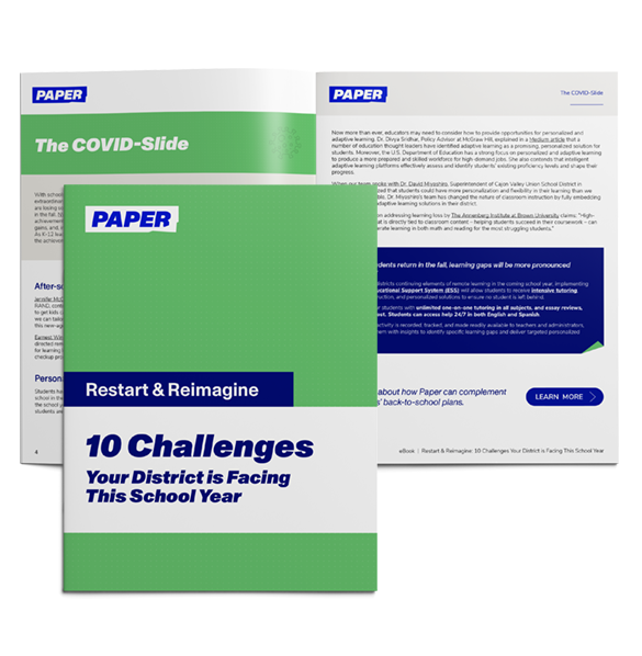 Cover and Spread of Ebook - 10 Challenges Facing Districts Cover and Spread of Ebook - 10 Challenges Facing Districts